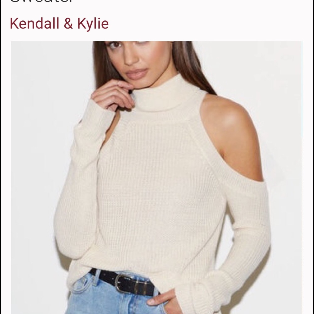 Kendall and Kylie Open Shoulder Turtleneck